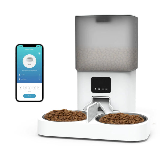 Dispenser automatico per animali domestici Doppia Ciotola - WIfi - Programmazione Dei pasti